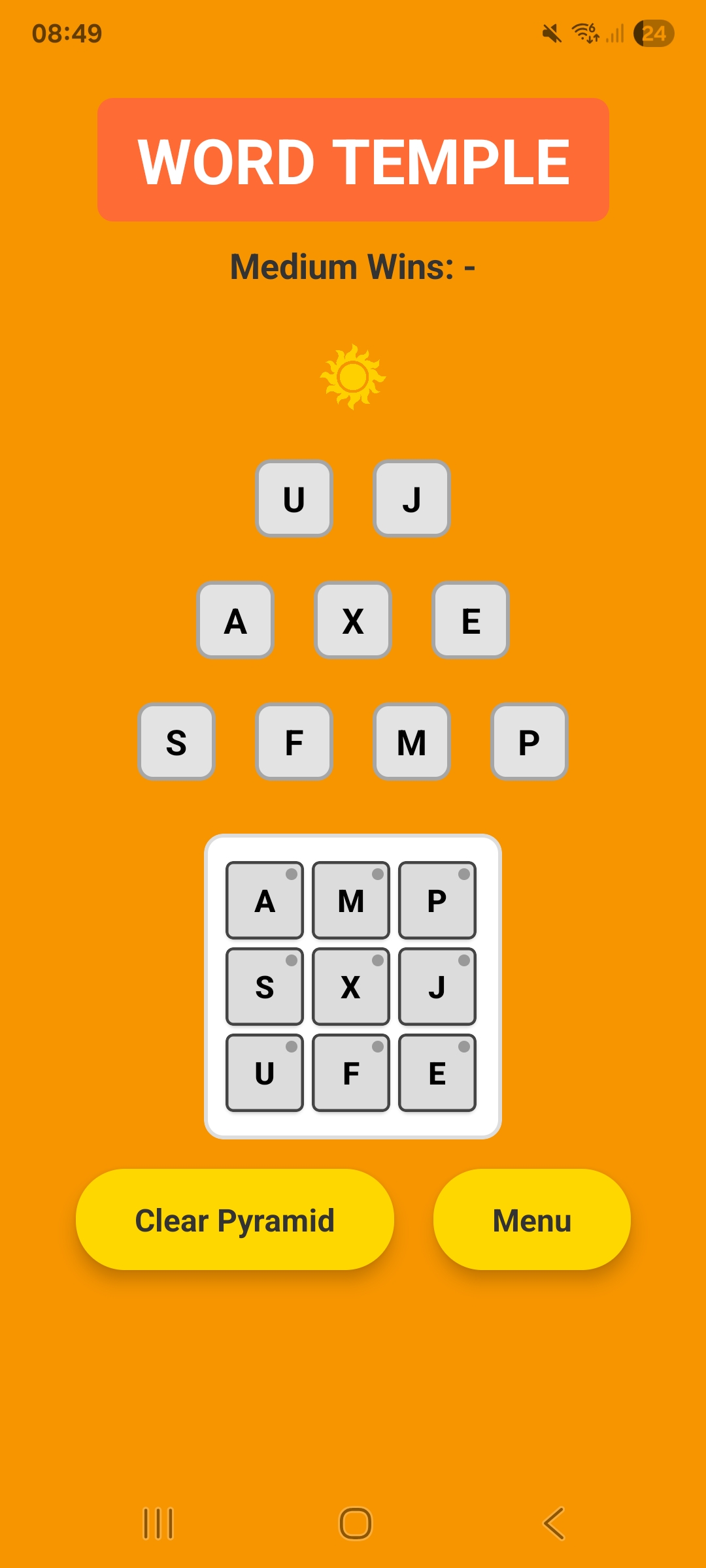 Word Temple Medium Mode